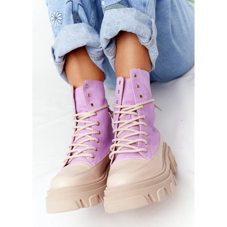 Lewski Shoes Sapatinhos de camurça Sapatos Lewski de trabalho 3007-0 violeta bege tolet 1