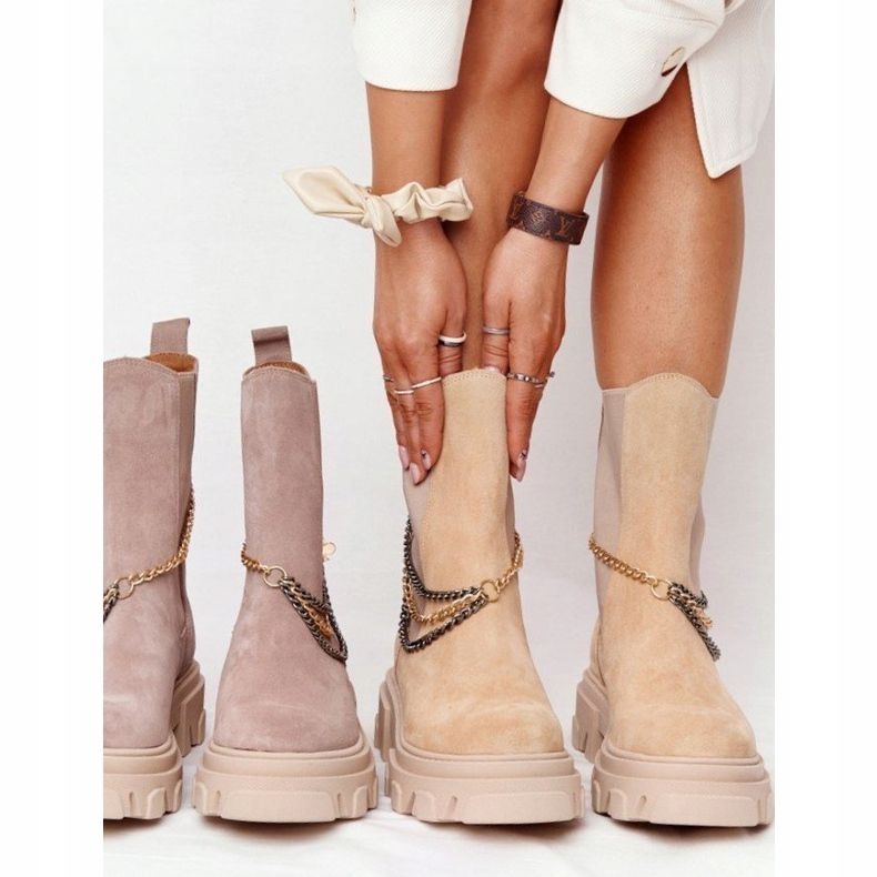 Camurça Sztyblety Workery Lewski Shoes 2998-0 Areia bege multicolorido 1