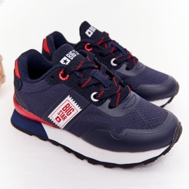 Sapatos esportivos infantis de espuma de memória Big Star HH374171 azul marinho 2