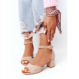 Sandálias de salto alto camurça Vinceza 21-20100 Bege 2