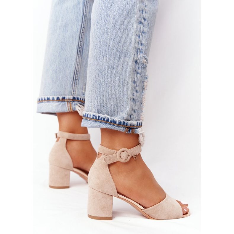 Sandálias de salto alto camurça Vinceza 21-20100 Bege 1