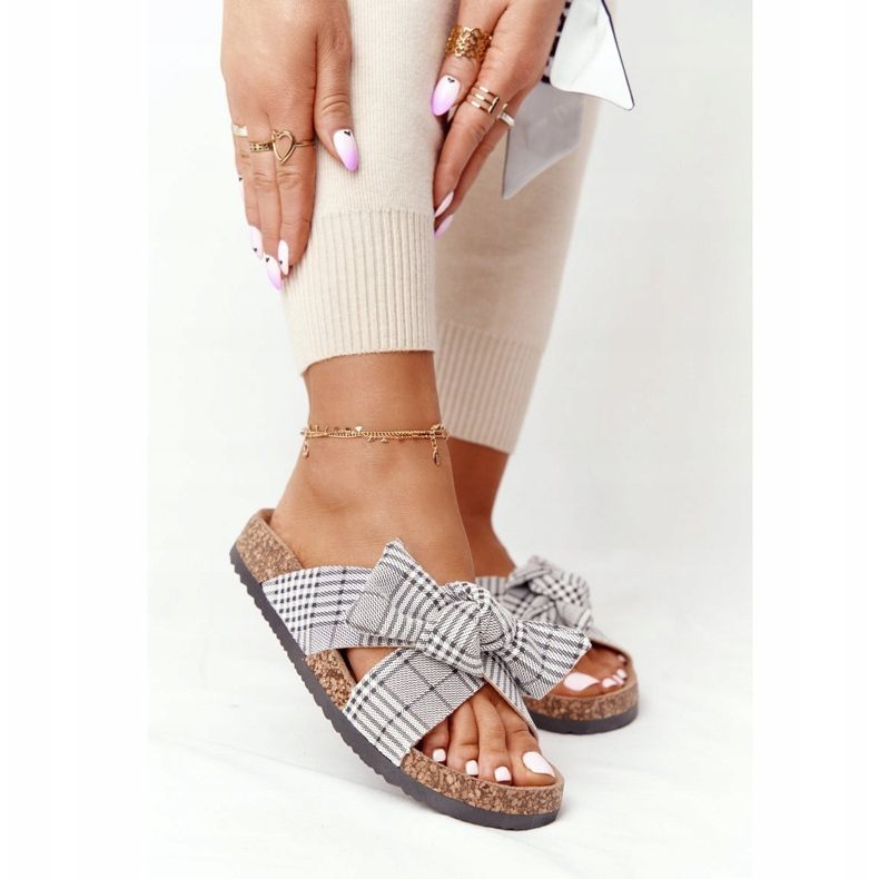 Chinelos em Cork Sole Vinceza 20-30105 Gray Check cinza 1