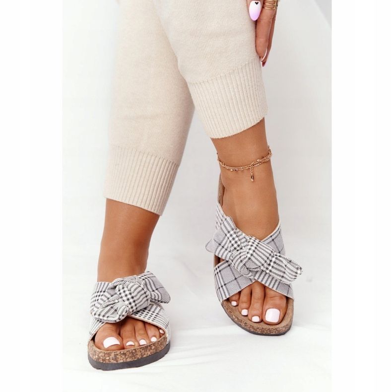 Chinelos em Cork Sole Vinceza 20-30105 Gray Check cinza 2