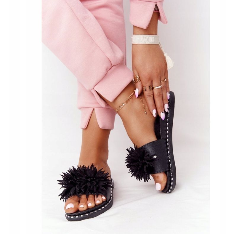 Chinelos Vinceza 20-30101 de borracha preta com jatos preto 2