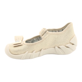 Flippers infantis de Befado com um arco 109p206 ouro dourado 2