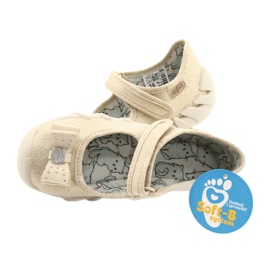 Flippers infantis de Befado com um arco 109p206 ouro dourado 6