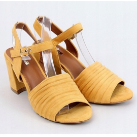 Sandálias de salto alto mel 1L-19267 Amarelo 1