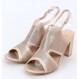 Sandálias de salto alto ouro F1877 Gold dourado 1