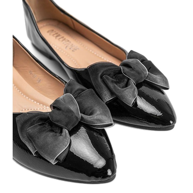 Bailarinas laqueadas de preto com arco Mitchel 1 Bailarinas laqueadas de preto com arco Mitchel 1