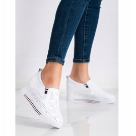 Filippo Sapatos de couro em cunha branco 1