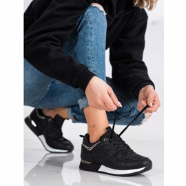 SHELOVET Tênis Pretos Com Padrões 2