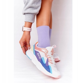 Sapatos esportivos femininos com espuma viscoelástica Big Star HH274809 branco-rosa roxo azul 1