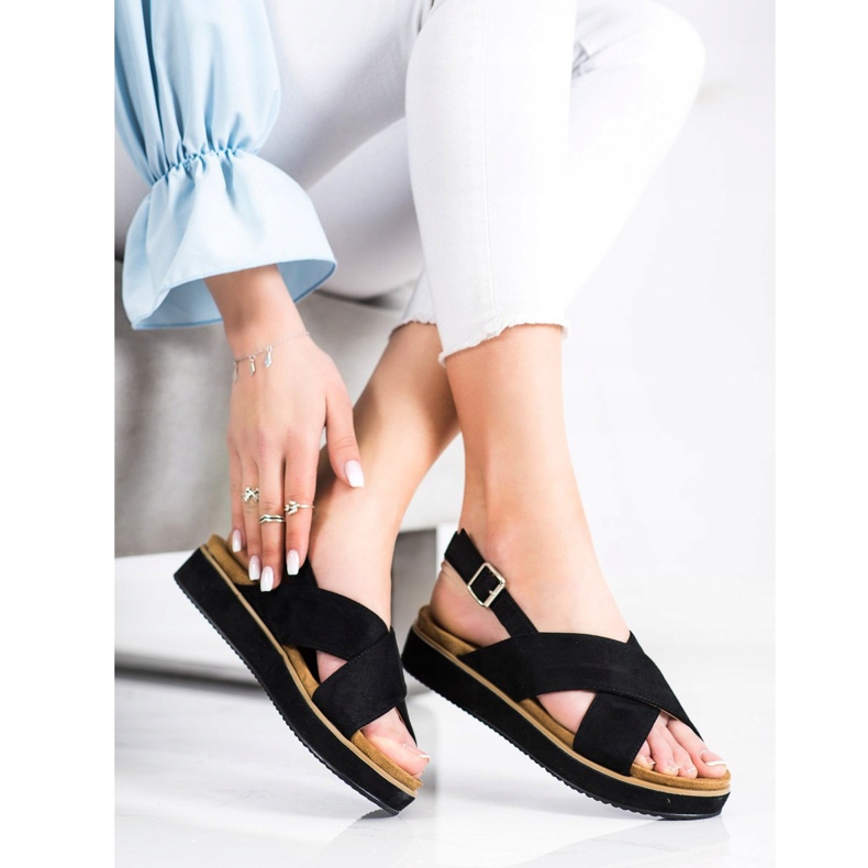 Goodin Sandálias Pretas na Plataforma preto 1