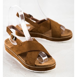 Goodin Sandálias marrons na plataforma marrom 1