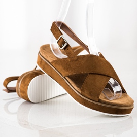 Goodin Sandálias marrons na plataforma marrom 2