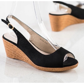 Goodin Sandálias casuais de cunha preto 2