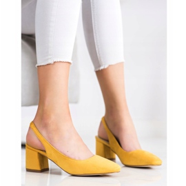 Goodin Sapatos deslizantes com calcanhar exposto amarelo 1 Goodin Sapatos deslizantes com calcanhar exposto amarelo 1