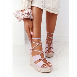 MSMG Tied Wedge Sandals Violet Mallorca roxo 2