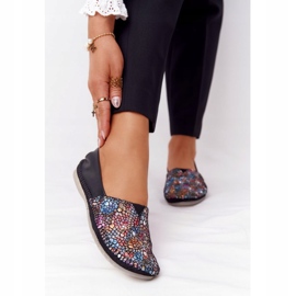 Couro Maciejka Feminino 01930-87 Bailarinas Negras preto multicolorido 1