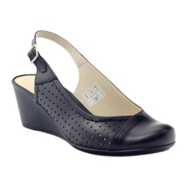 Sandálias femininas com biqueira coberta Gregors 591 cz preto 1