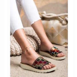 SHELOVET Chinelos com zircônia cúbica multicolorido 1