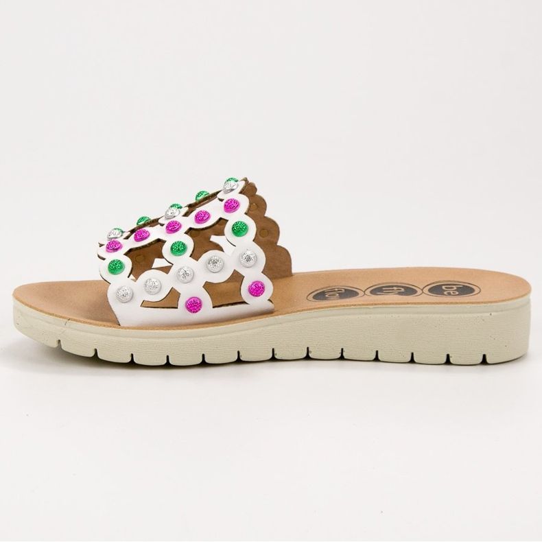 SHELOVET Chinelos femininos casuais branco multicolorido 2