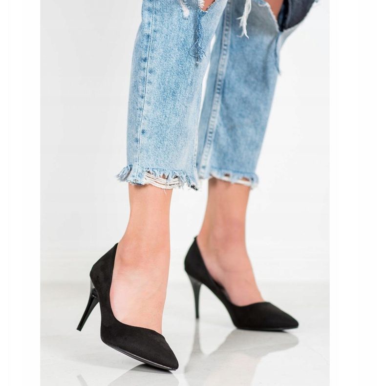 Kylie Salto de camurça clássico preto 2