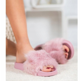 SHELOVET Chinelos de borracha com pele roxo 1