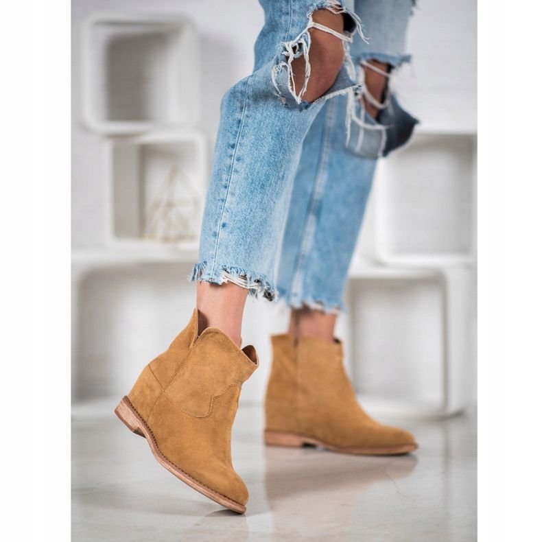 Bella Paris Botas de caubói de camurça marrom 1