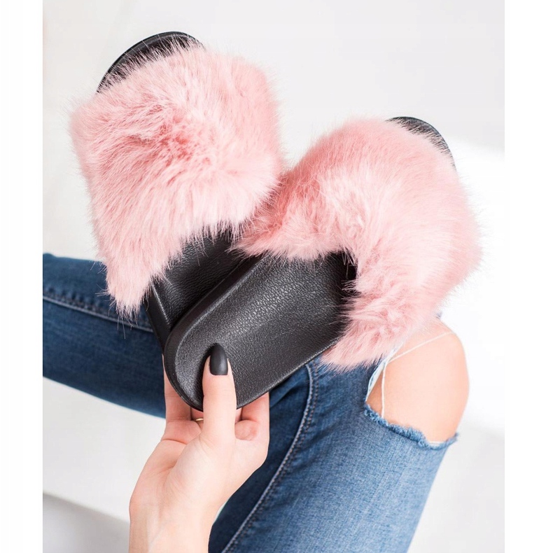 SHELOVET Chinelos de pele confortáveis rosa 2