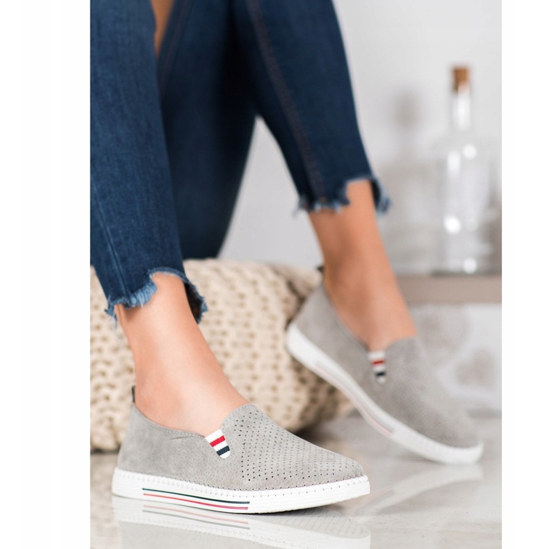 Filippo Tênis de couro cinza 2