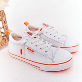 Tênis de couro ecológico infantil Big Star HH374036 Branco-laranja 1