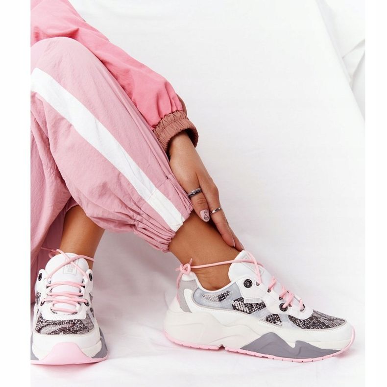 Sapatos esportivos femininos com espuma viscoelástica Big Star HH274326 branco rosa multicolorido 2 Sapatos esportivos femininos com espuma viscoelástica Big Star HH274326 branco rosa multicolorido 2