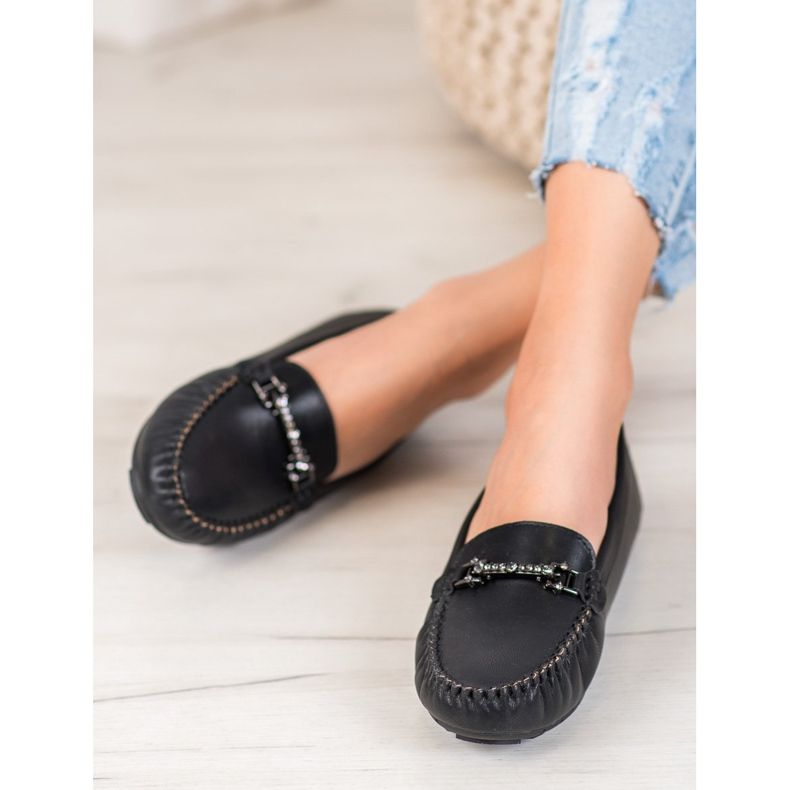 Fama Mocassins Com Zircônia Cúbica preto 2 Fama Mocassins Com Zircônia Cúbica preto 2