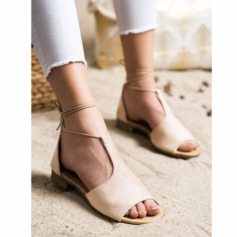 Sandálias VINCEZA amarradas castanho 1