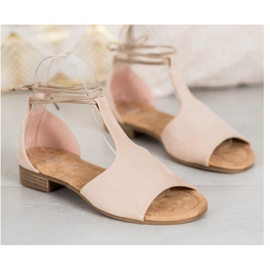 Sandálias VINCEZA amarradas castanho 2