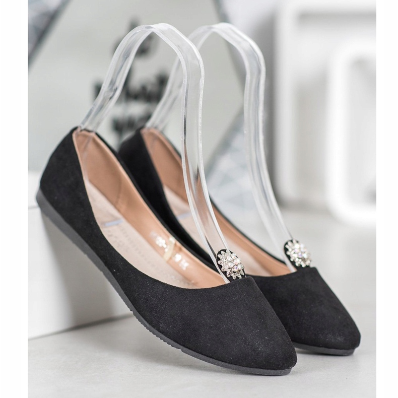 Bailarinas pretas com enfeite de VINCEZA preto 1