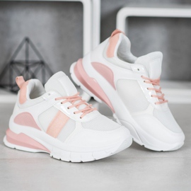 SHELOVET Tênis elegantes com malha branco 2 SHELOVET Tênis elegantes com malha branco 2