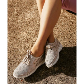 Kylie Brogues de couro na plataforma multicolorido cinza 2