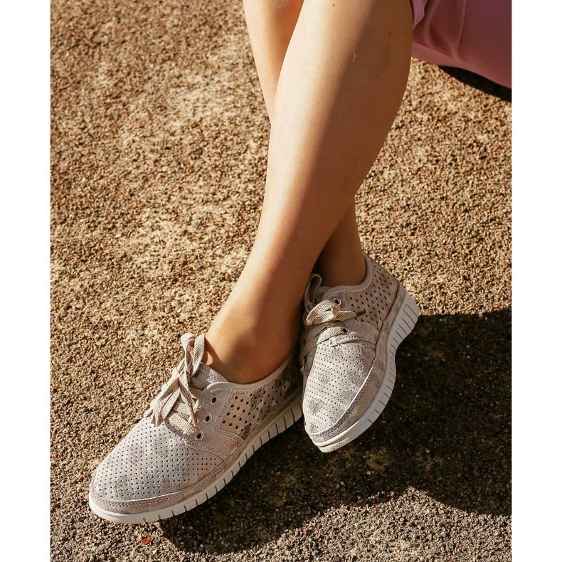 Kylie Brogues de couro na plataforma multicolorido cinza 2