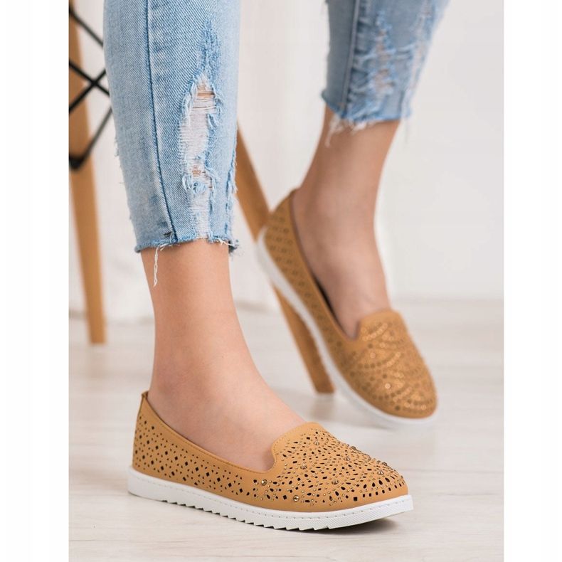 Seastar Senhores Openwork Com Cristais castanho 2