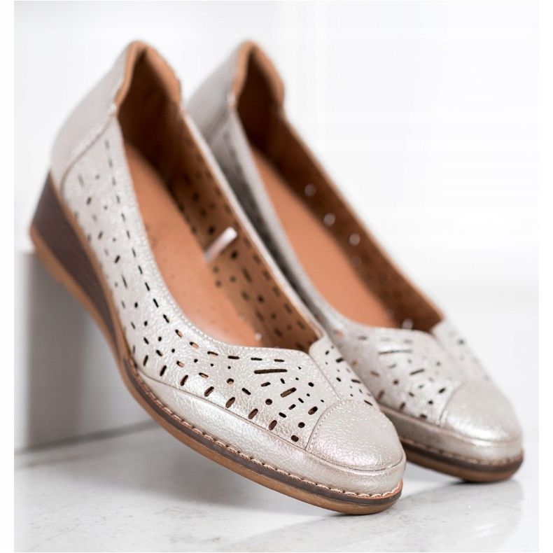 Bombas na cunha VINCEZA prata cinza 1