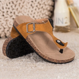 Chinelos confortáveis ​​VINCEZA marrom 1