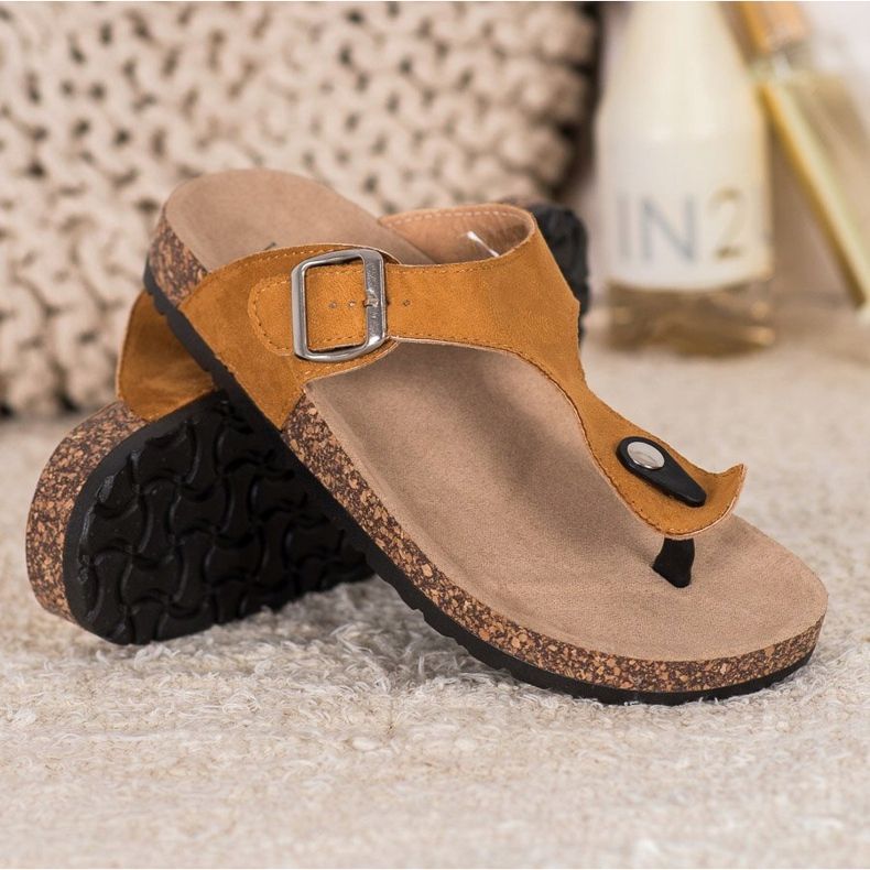 Chinelos confortáveis ​​VINCEZA castanho 1