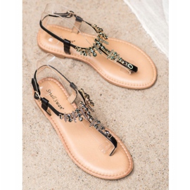 Small Swan Sandálias Elegantes Com Zircônia Cúbica preto 1