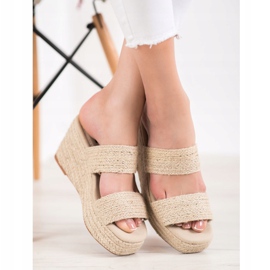 Kylie Chinelos Light Wedge bege 2