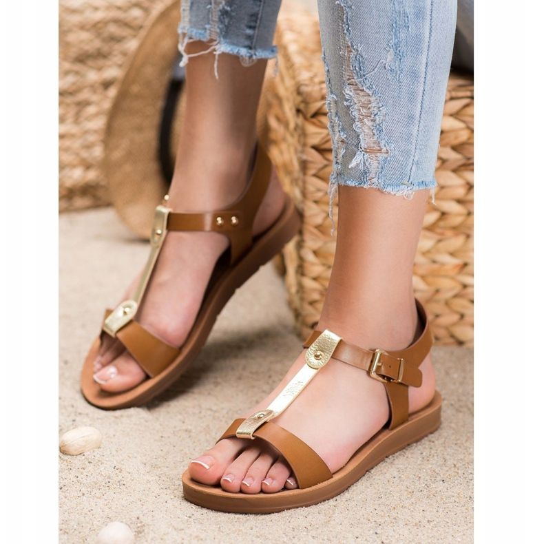 Filippo Sandálias confortáveis castanho dourado 1