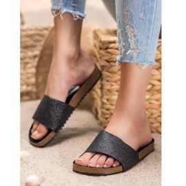 Filippo Chinelos pretos com brilho 2