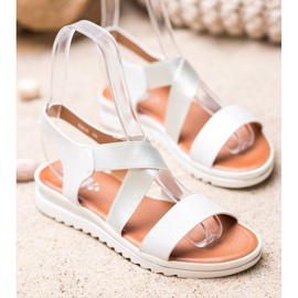 Weide Sandálias na plataforma branco cinza 1