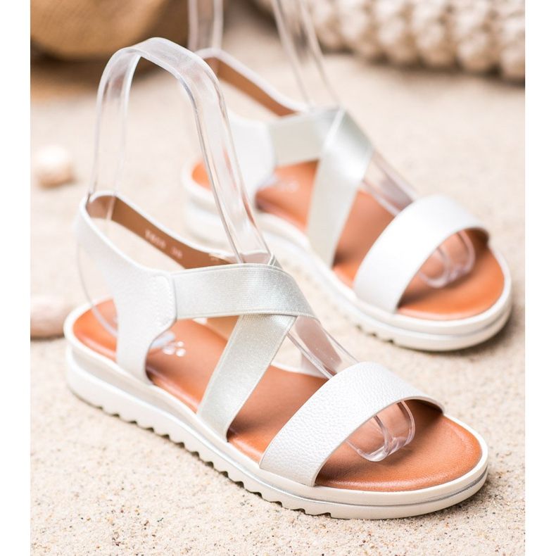 Weide Sandálias na plataforma branco cinza 1